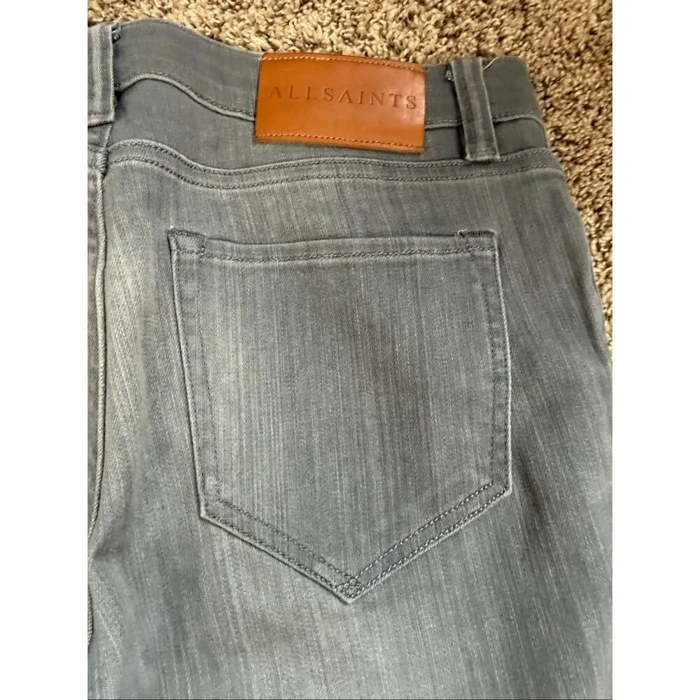 AllSaints MAST Low Rise Skinny Fit Gray Wash Jeans Men’s W30